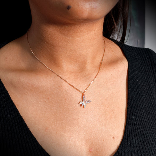 Infinity Love Bow Rose Gold Necklace