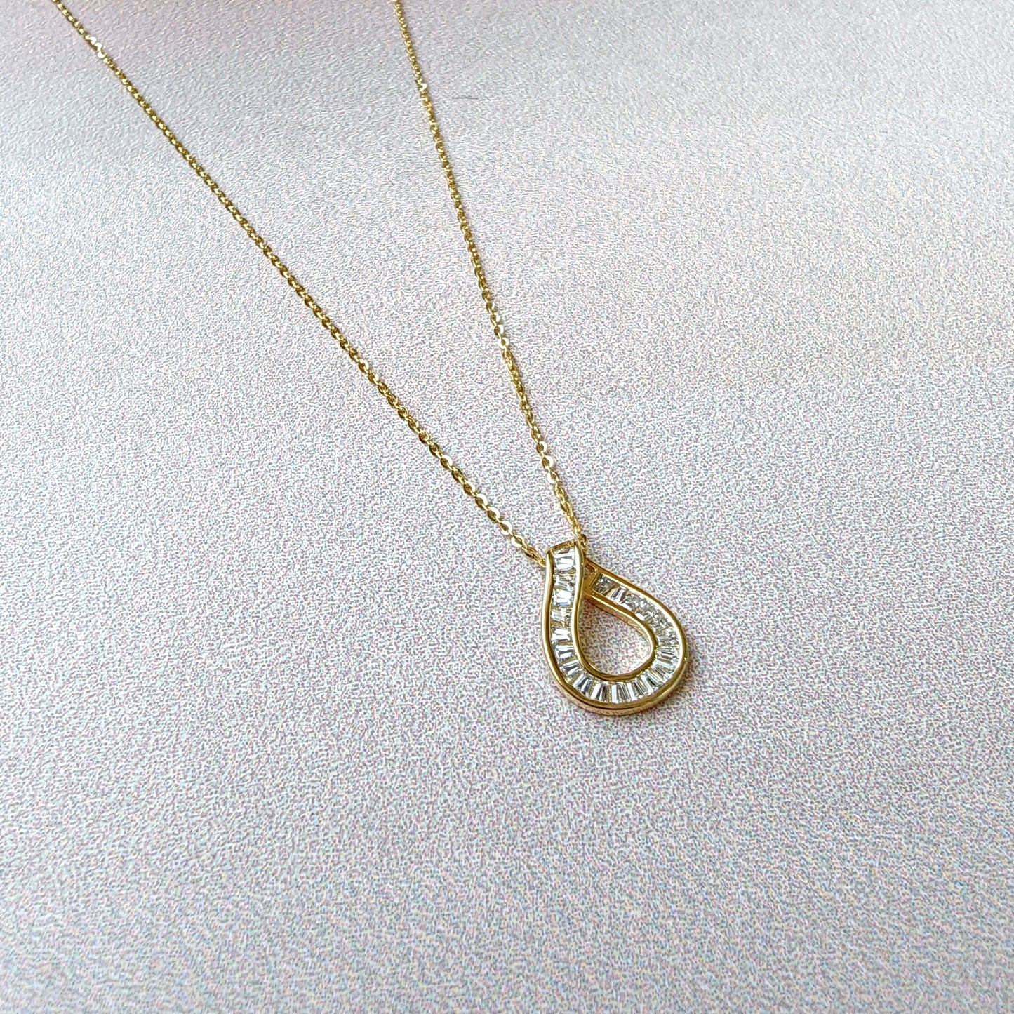 Golden Teardrop Spark Pendant Necklace