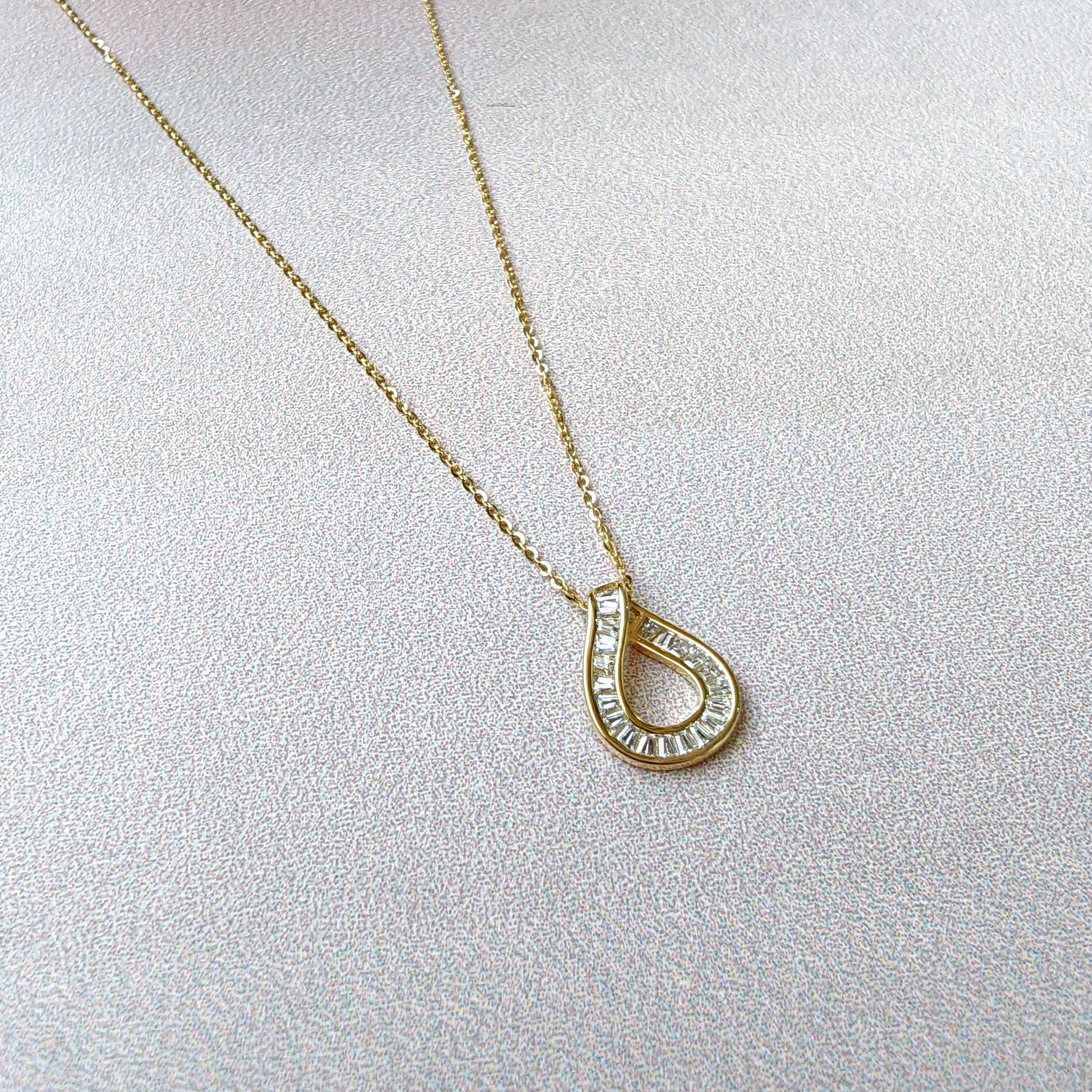 Golden Teardrop Spark Pendant Necklace