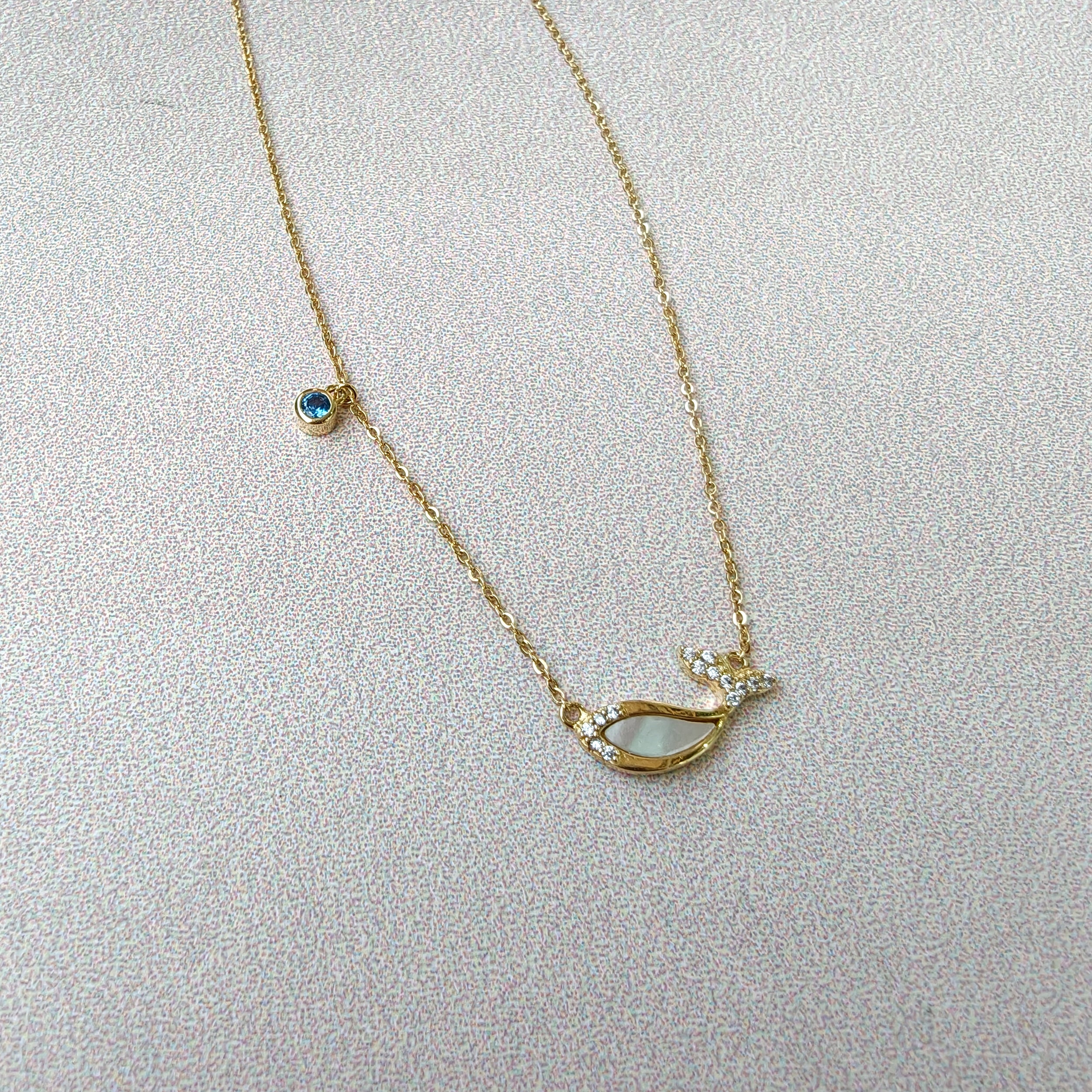 Ocean Whisper Fish Charm Gold Necklace