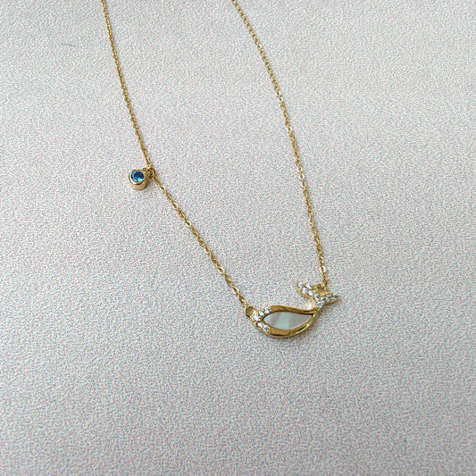 Ocean Whisper Fish Charm Gold Necklace