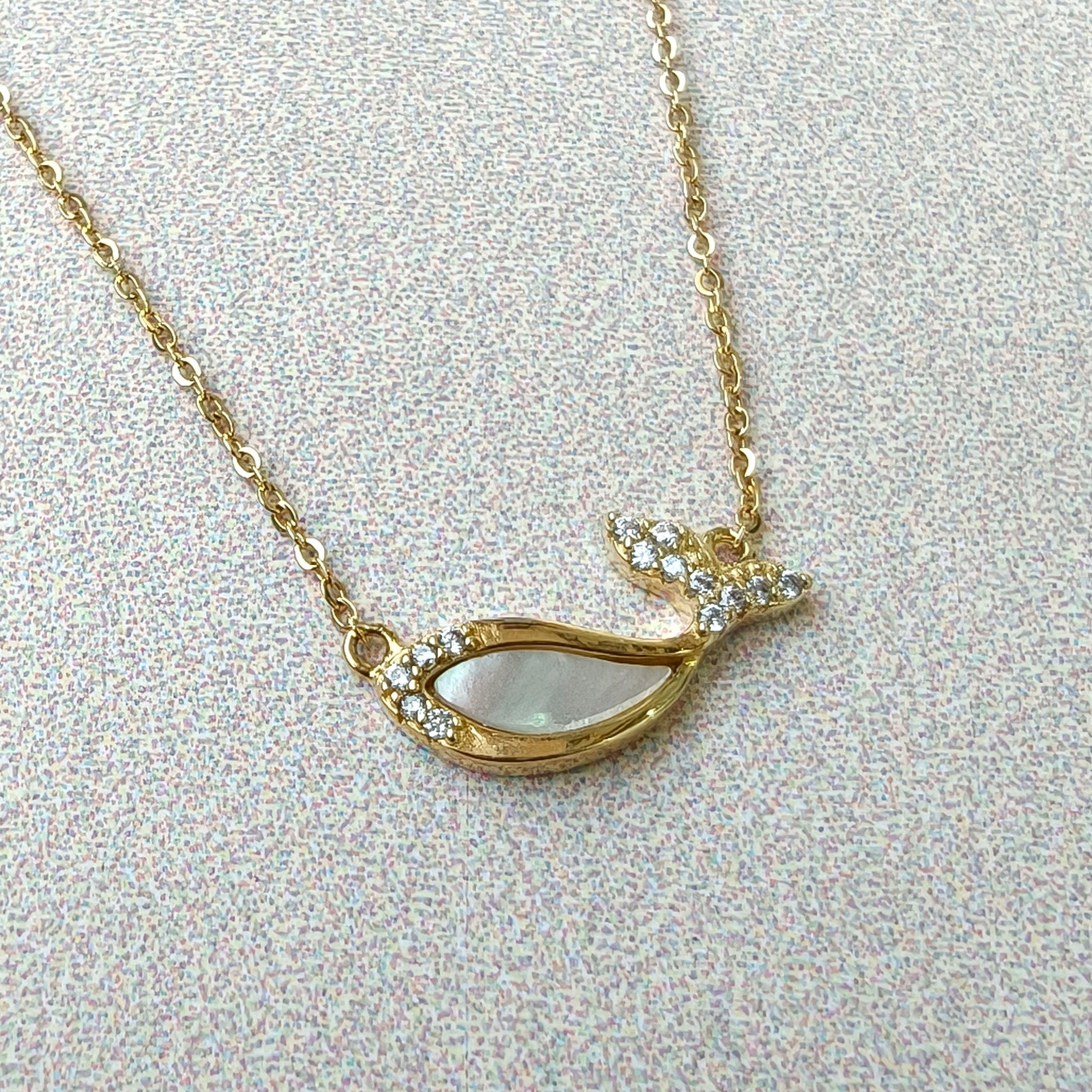 Ocean Whisper Fish Charm Gold Necklace