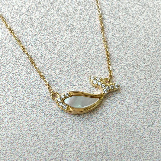 Ocean Whisper Fish Charm Gold Necklace