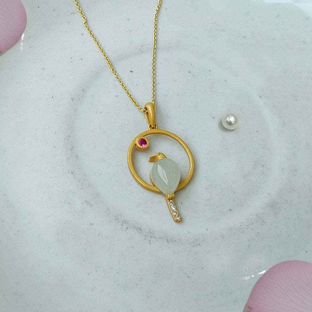 Aura Bird Ring Necklace