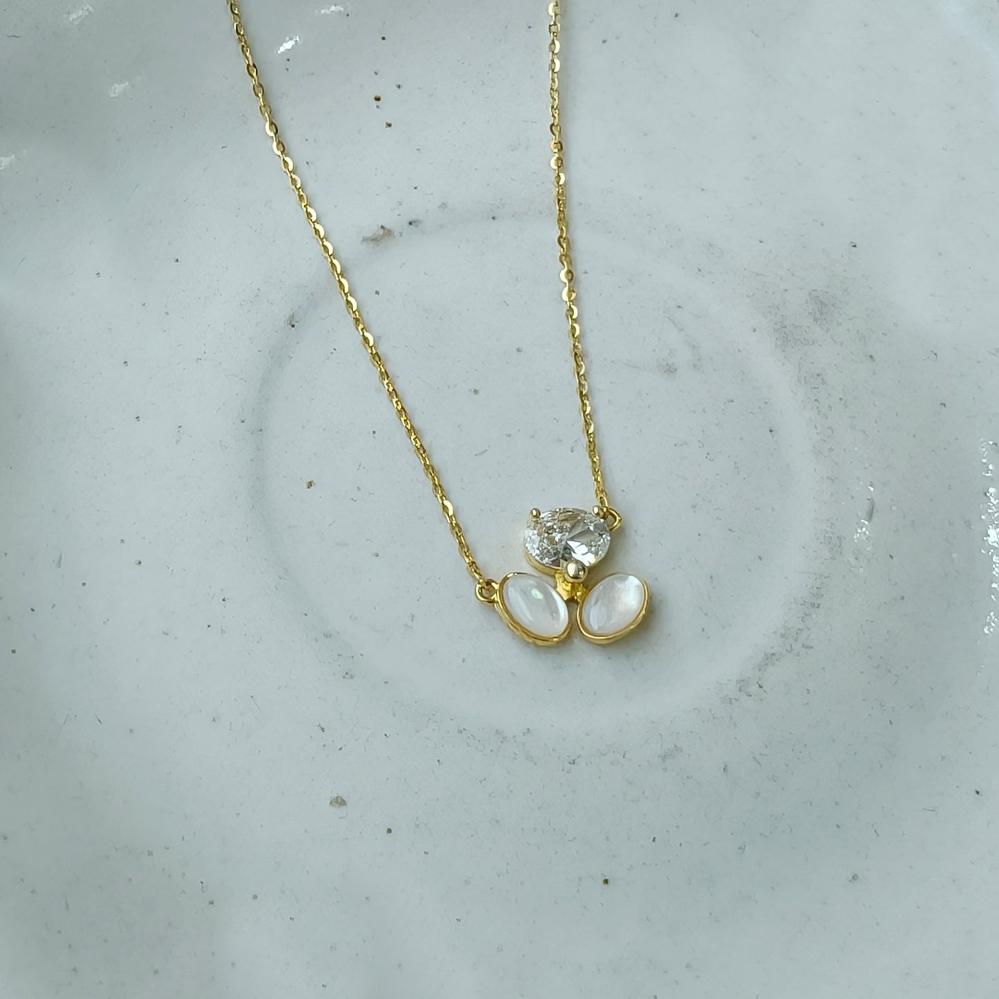 Golden Trio Pearl Necklace