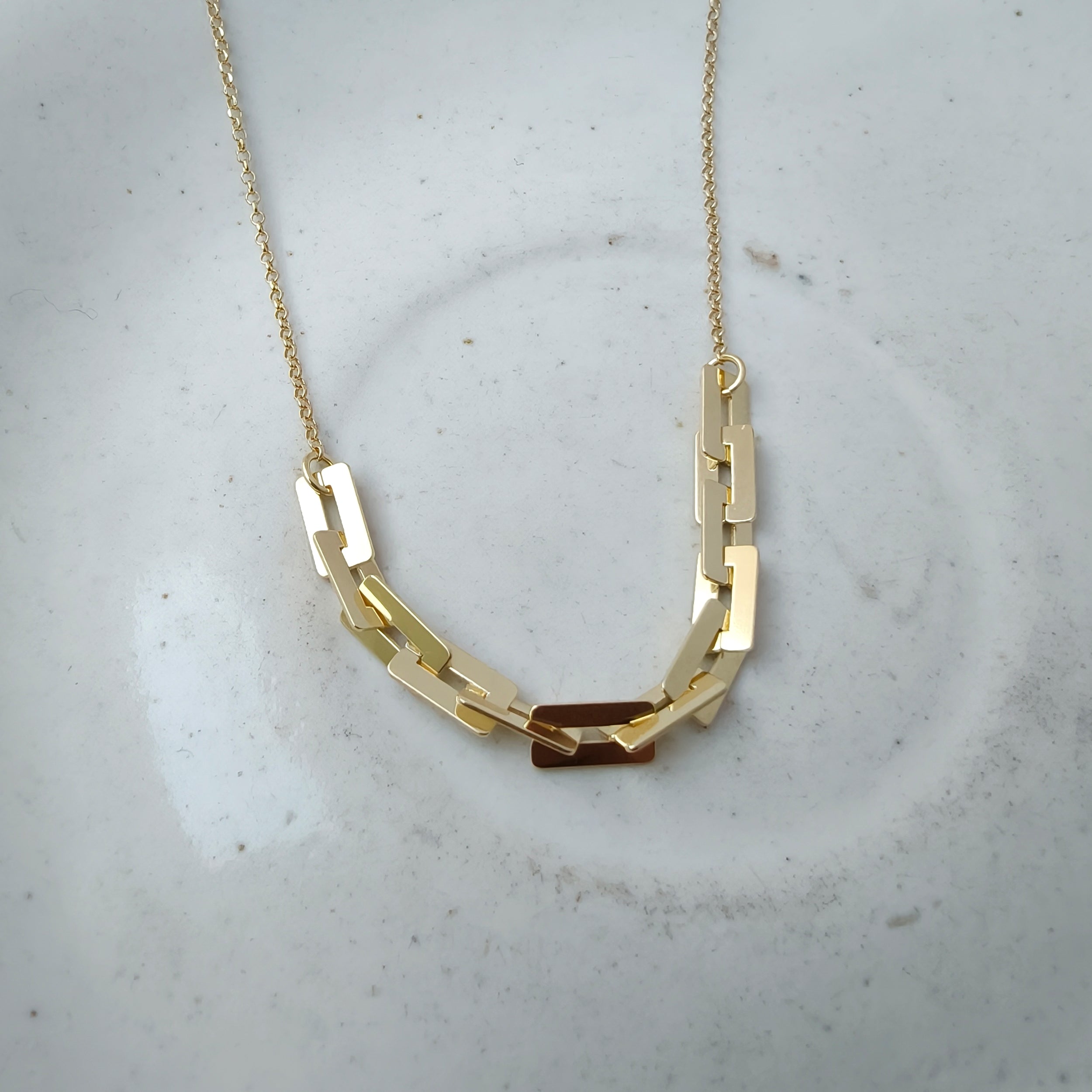 Statement Link Golden Necklace