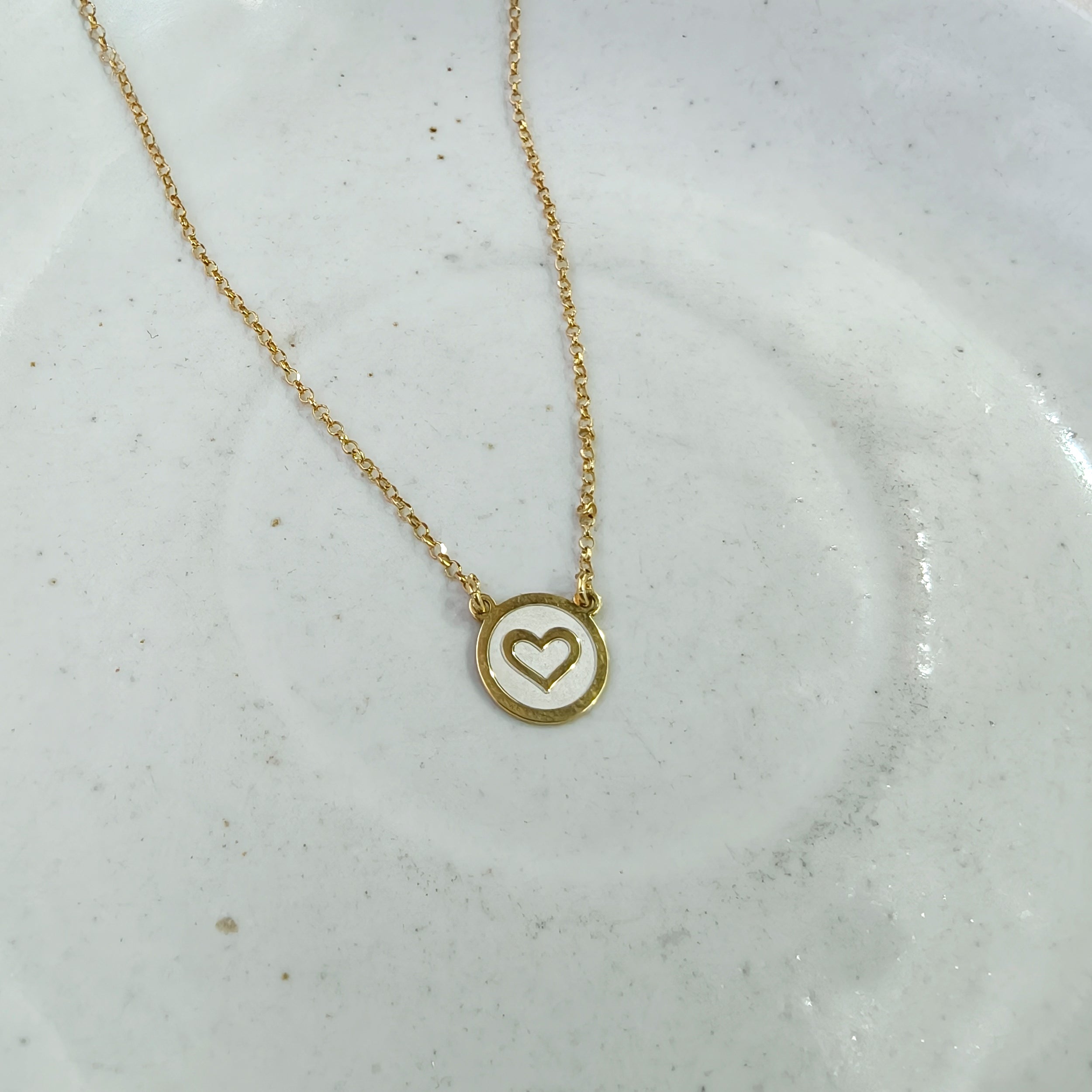 Heart Within Circle Gold Necklace