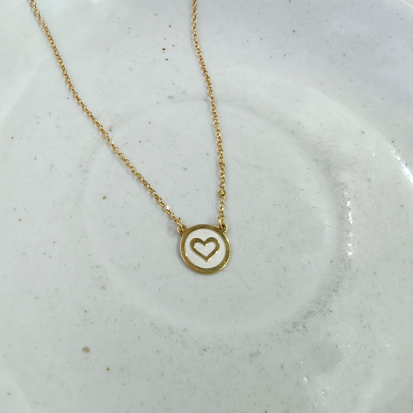 Heart Within Circle Gold Necklace