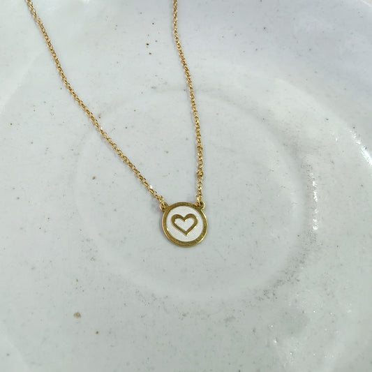 Heart Within Circle Gold Necklace