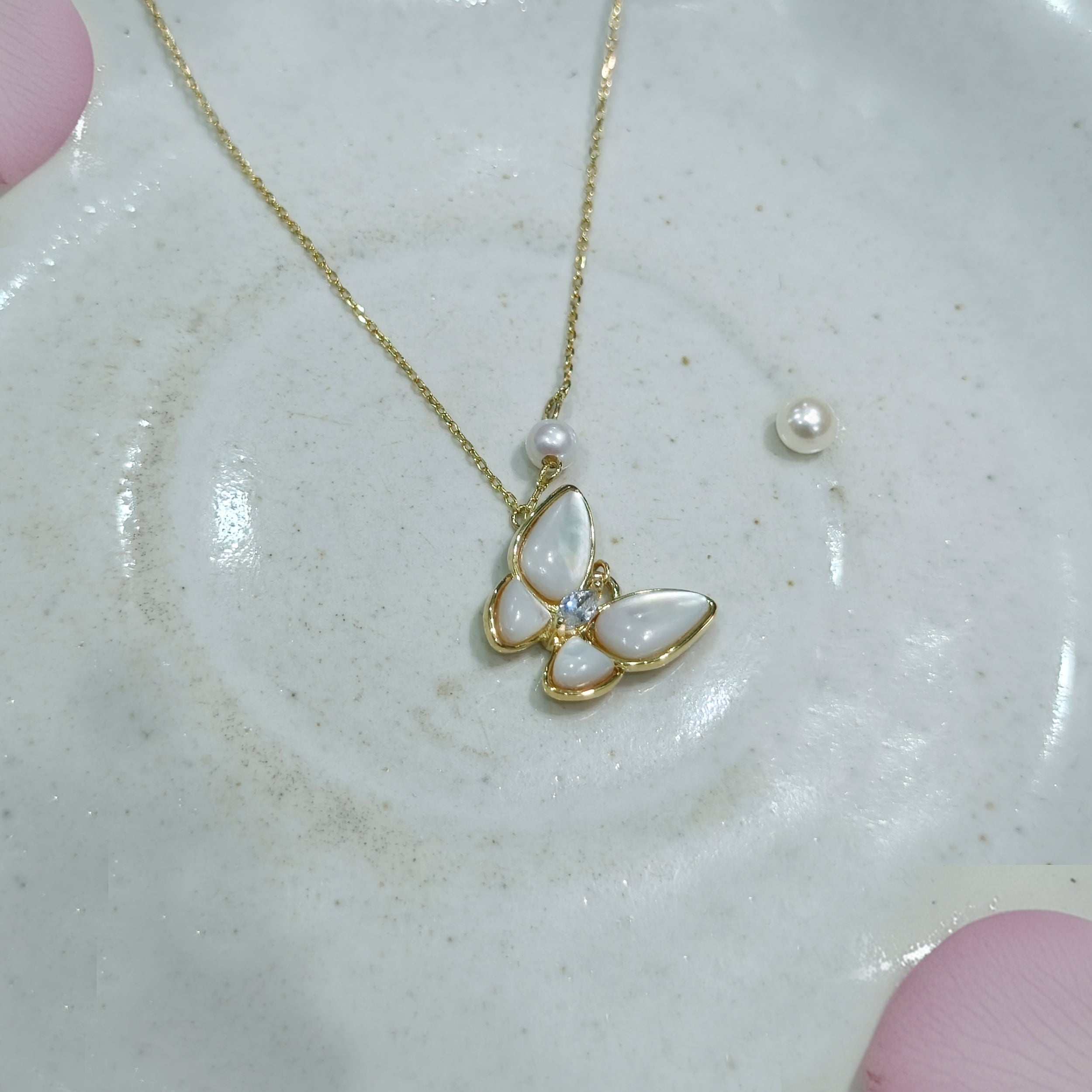 Gold-Finish Butterfly Charm Necklace