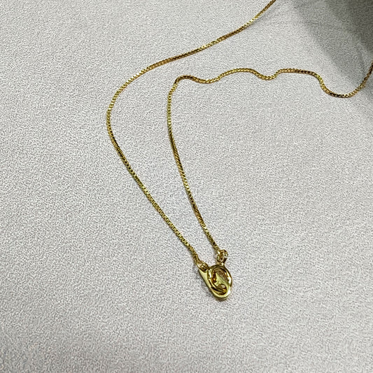 Minimal Cube Diamond Gold Necklace