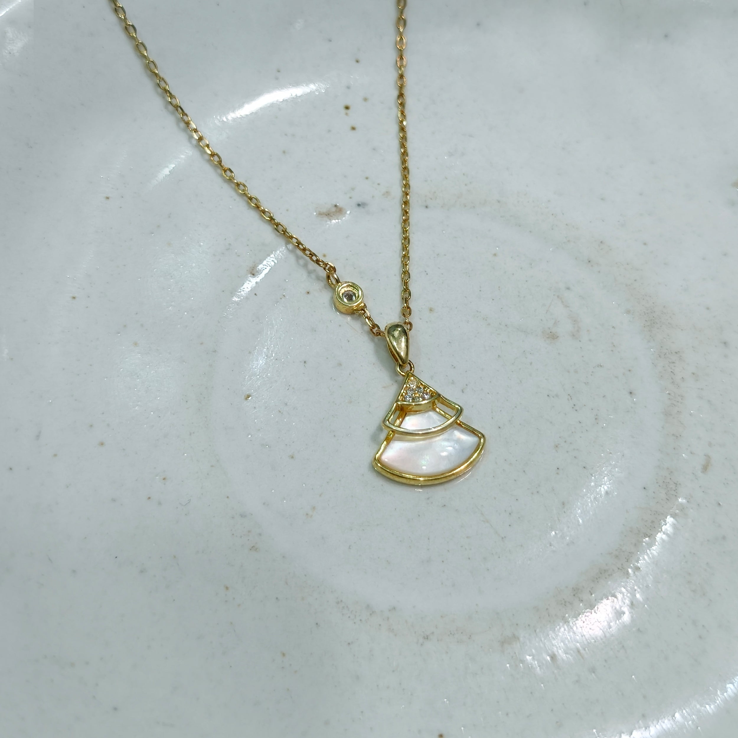 Modern Pearl Drop Gold Necklace