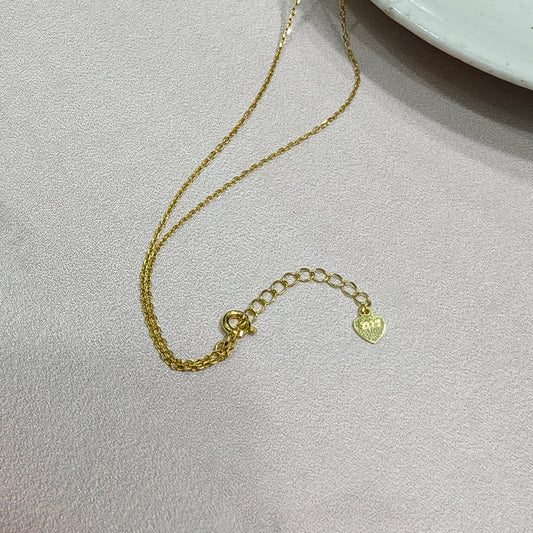 Twin Heart Bow Gold Necklace