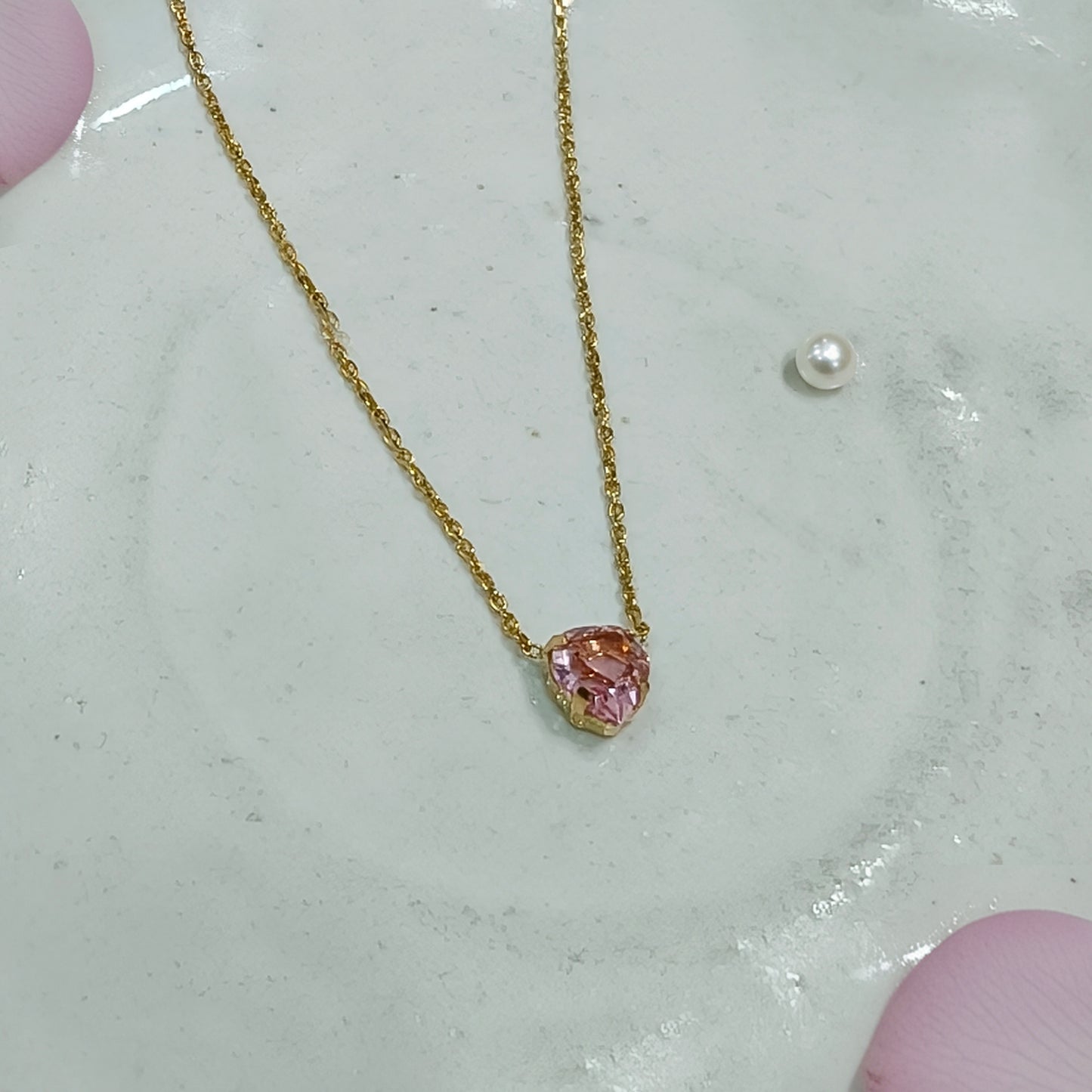 Blush Heart Pendant Necklace