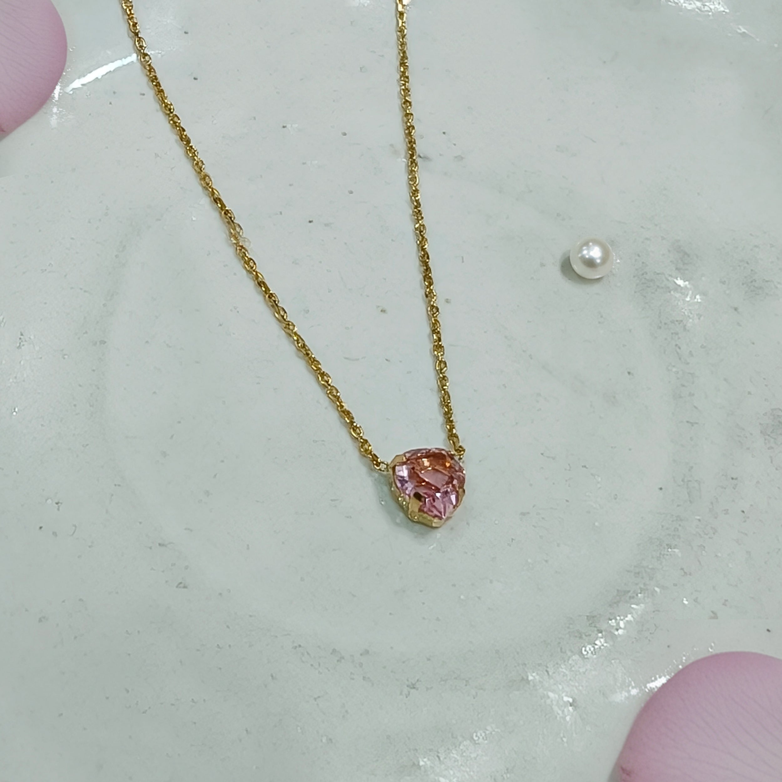 Blush Heart Pendant Necklace