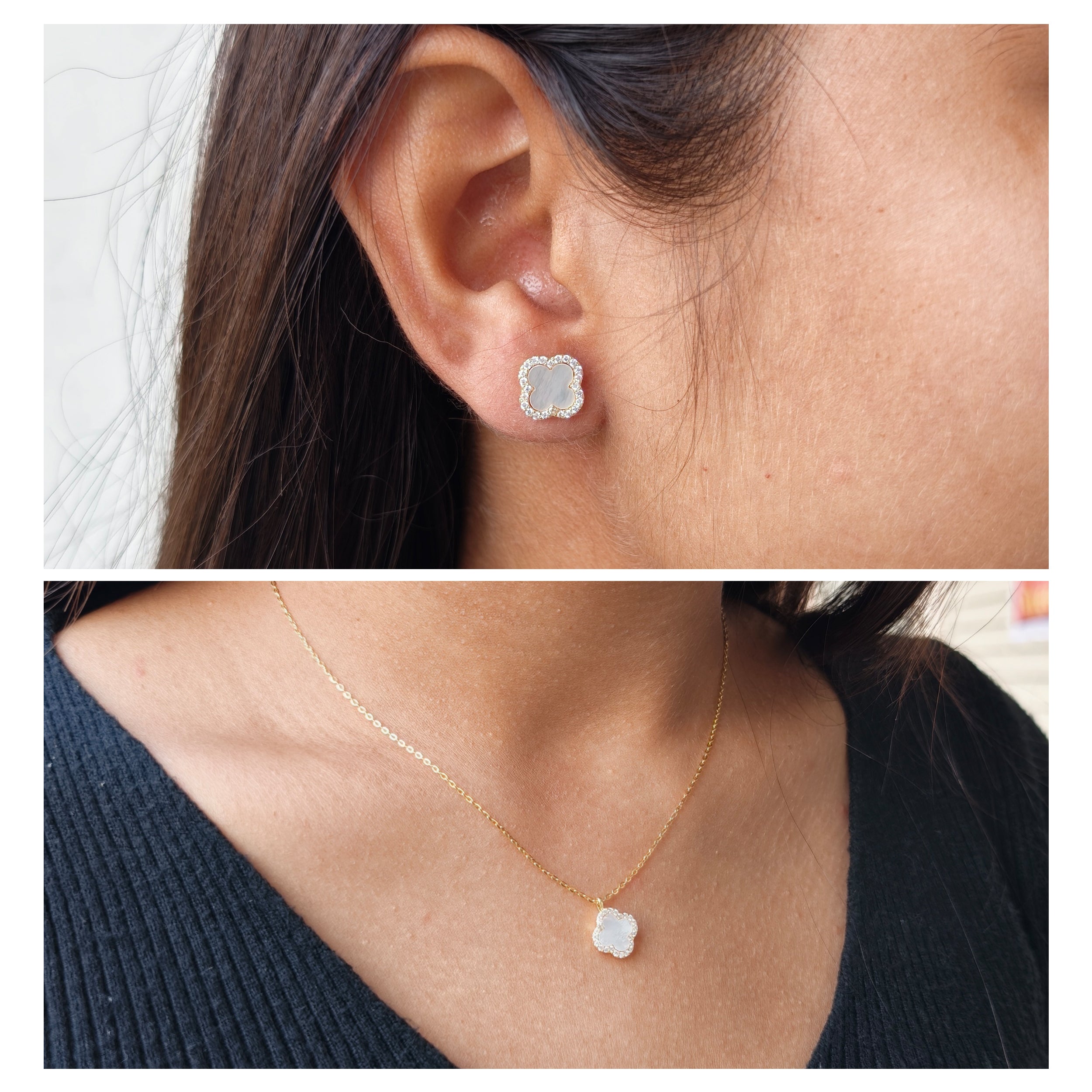 Pearl Petal Stud & Pendant Set