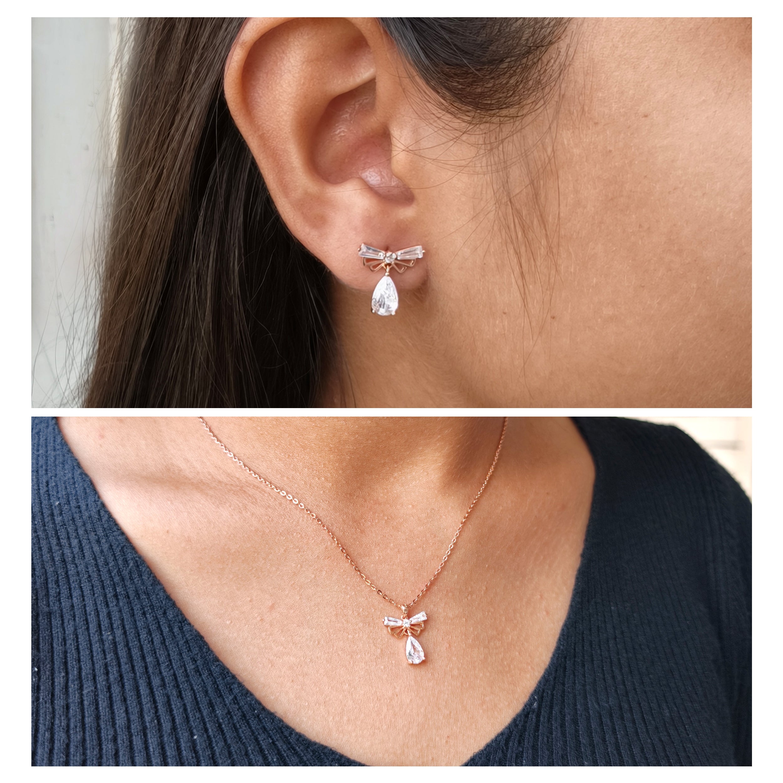 Floral Glow Necklace & Earrings Set