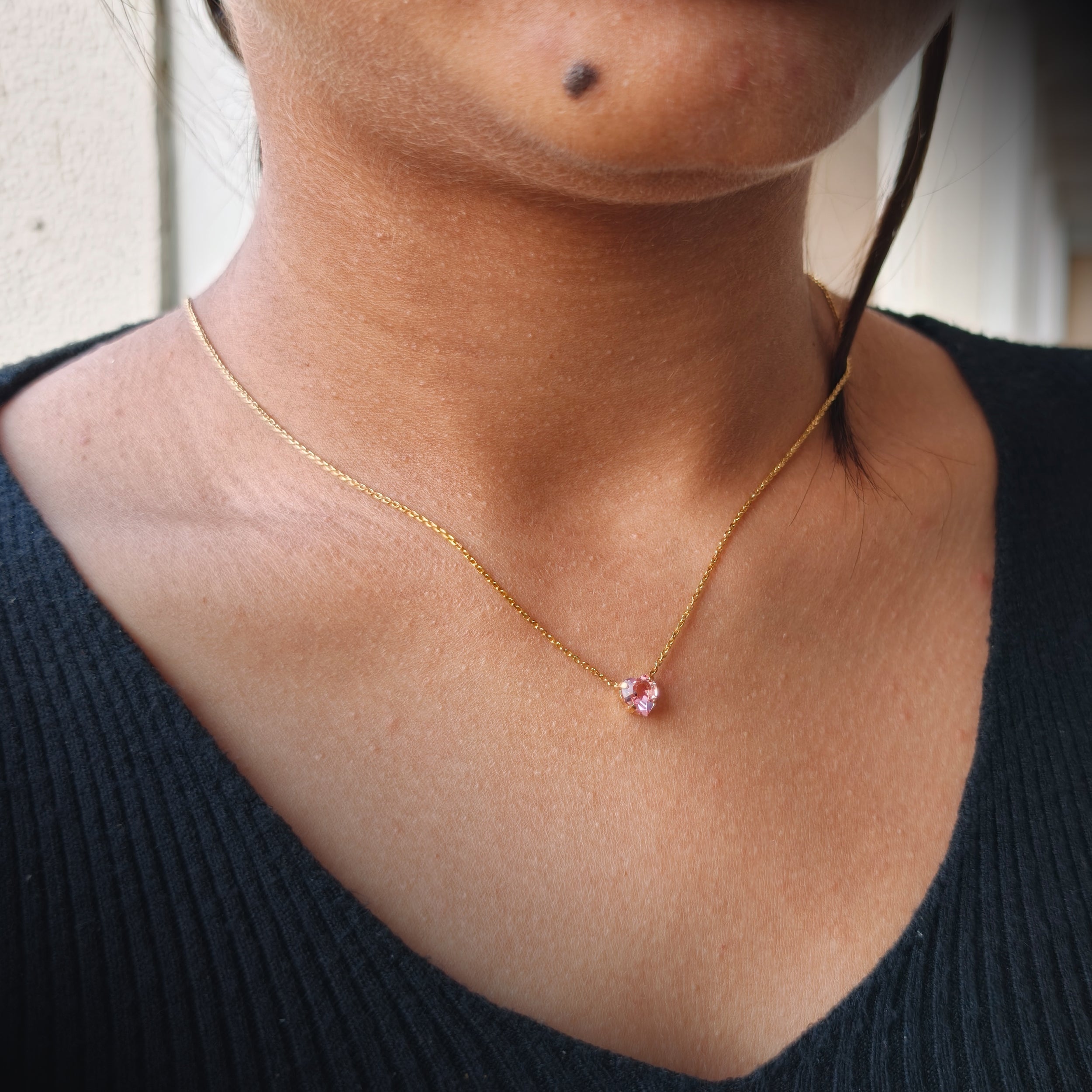 Blush Heart Pendant Necklace