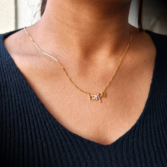 Pink Bloom Hope Gold Pendant
