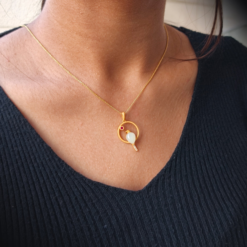 Aura Bird Ring Necklace