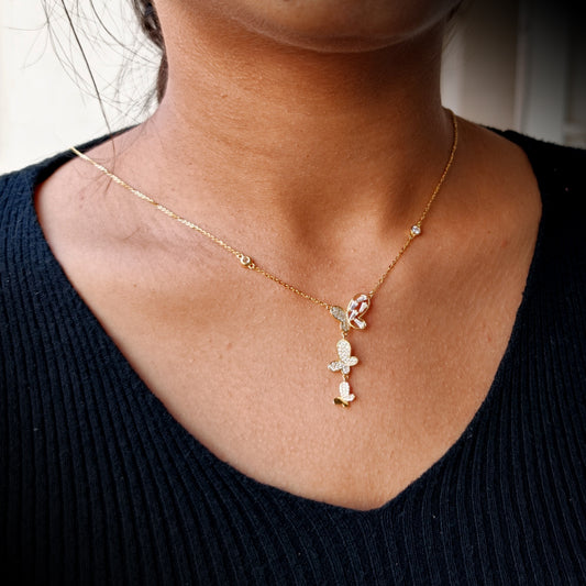 Twilight Spark Butterfly Necklace