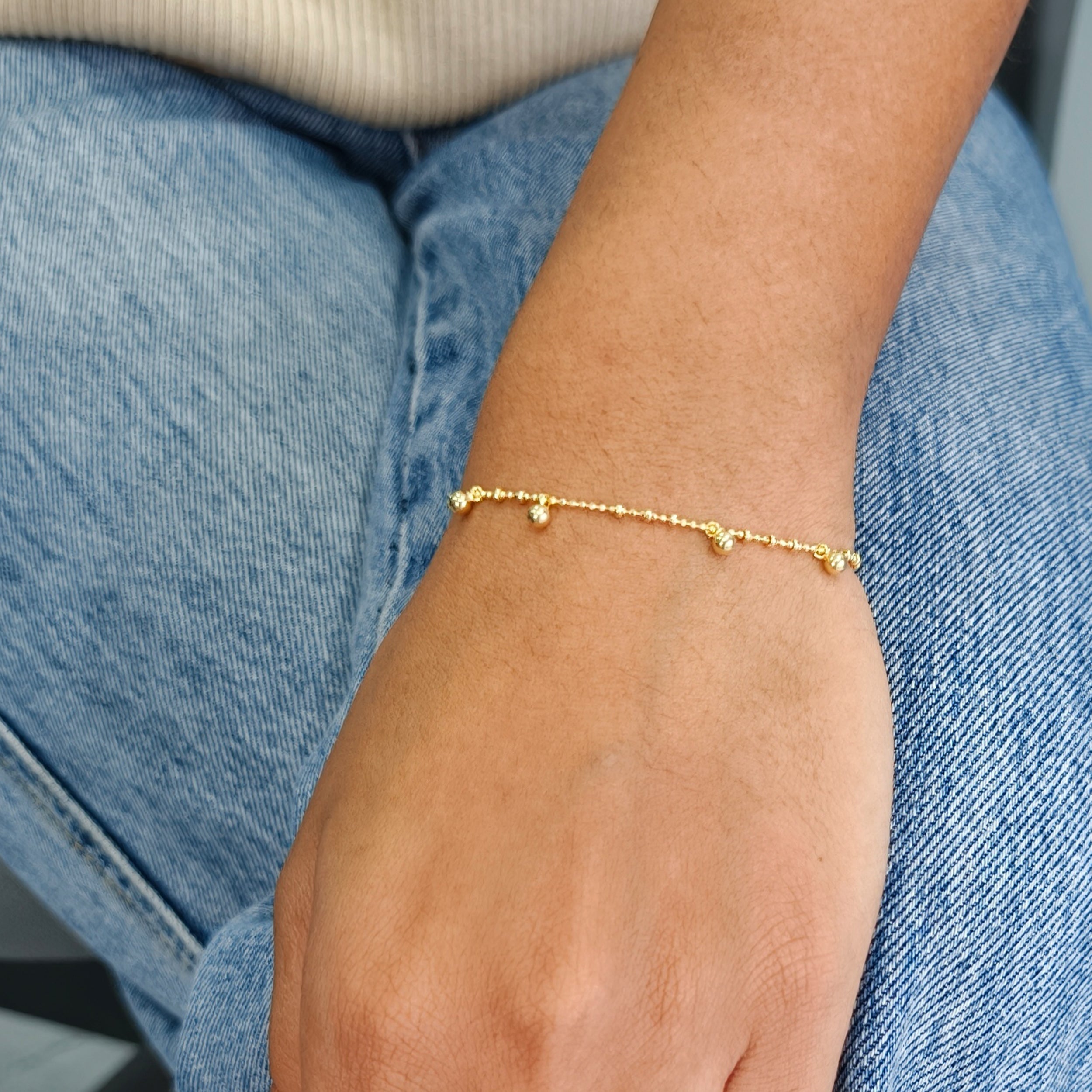Tiny Gold Bead Bracelet