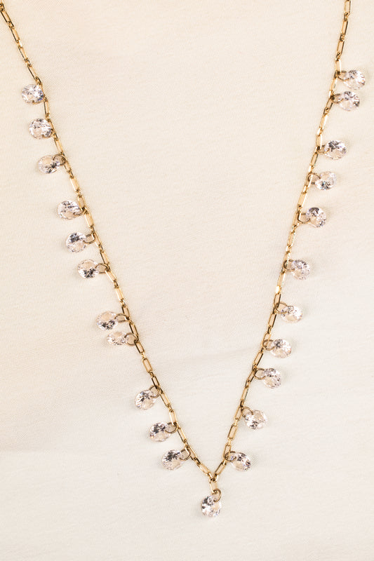 LuxeLink Crystal Charm Necklace