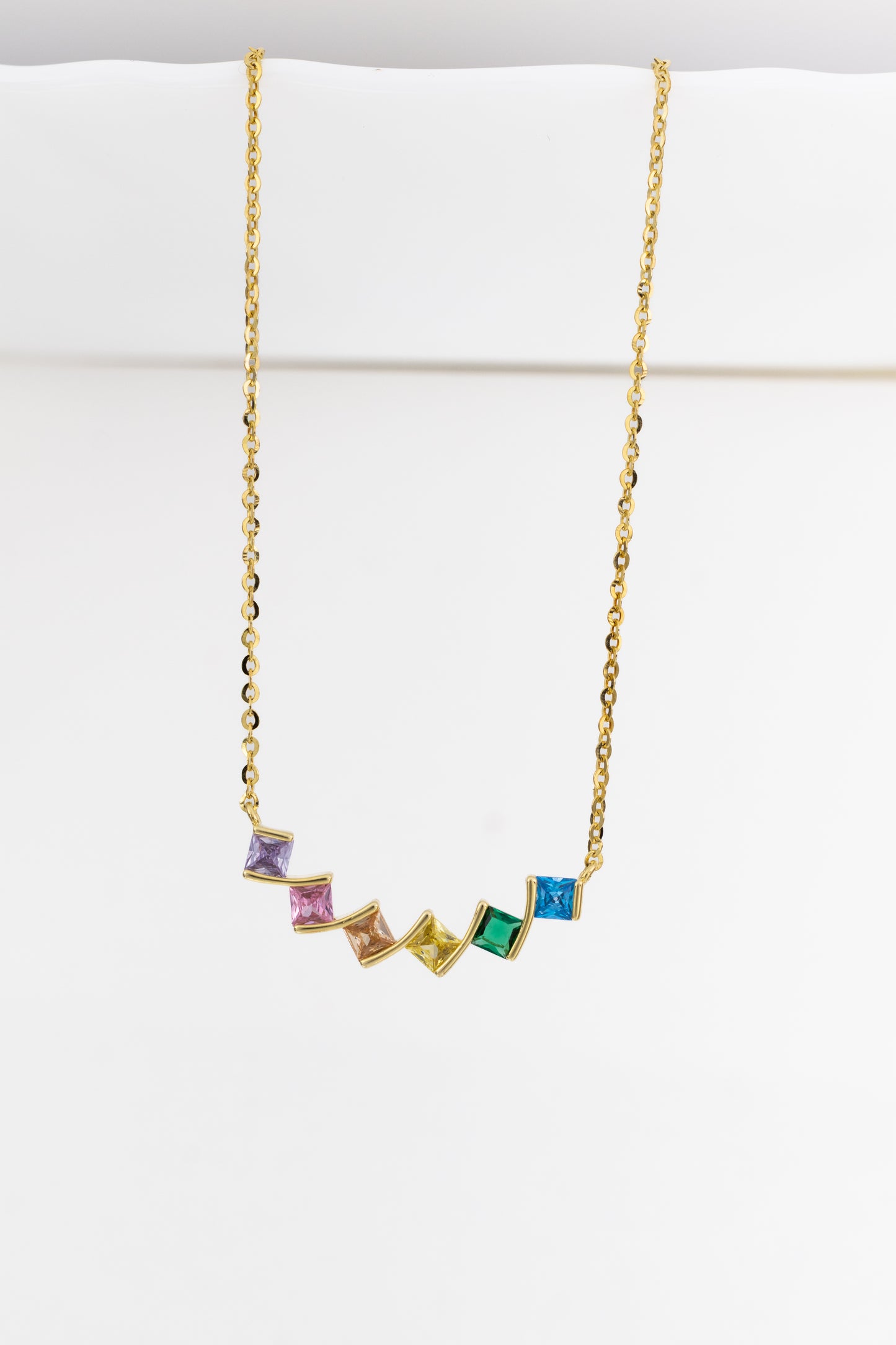 Rainbow Row Square Necklace