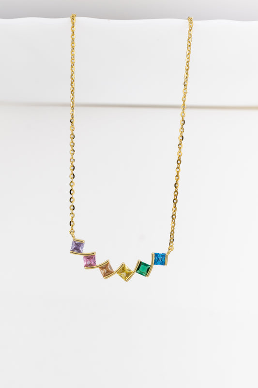 Rainbow Row Square Necklace