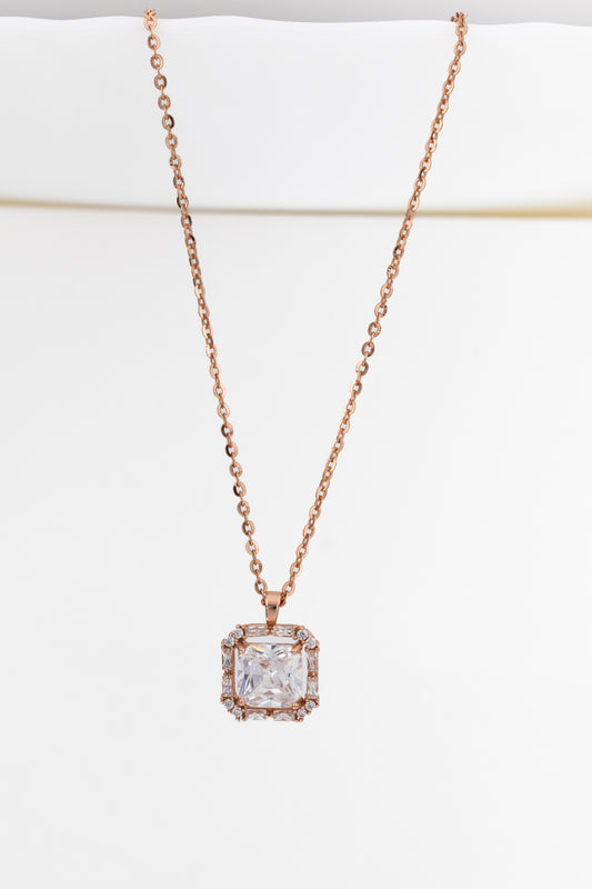 Rose Brilliance Square Pendant