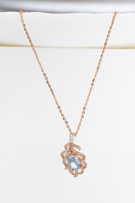Blue Whisper Leaf Necklace