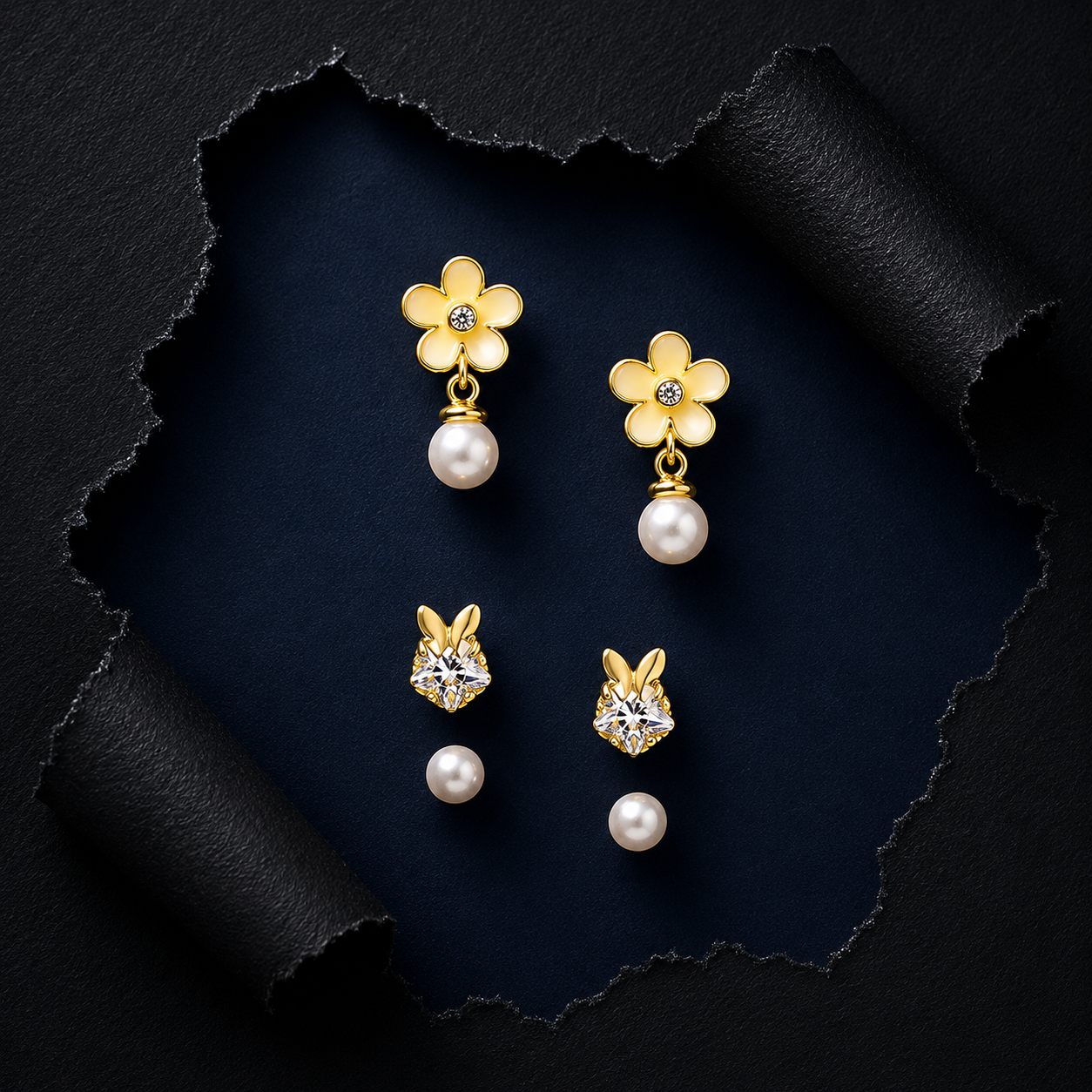 Silver Set of 3 Mini Studs