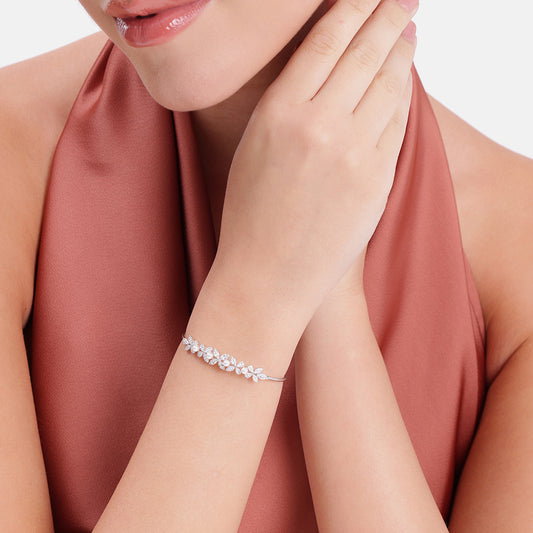 Ethereal Pearl Petal Open Cuff