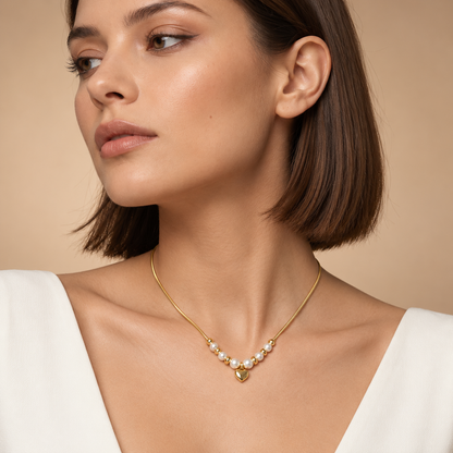 Pearl Grace Heart Necklace