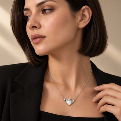 Angel Wings Heart Necklace