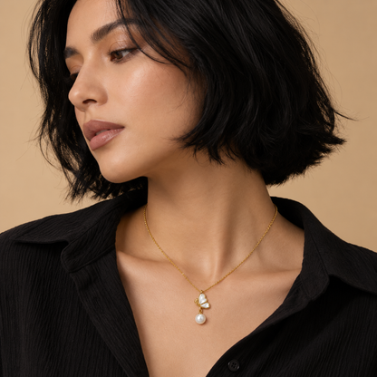 Golden Butterfly Charm Necklace