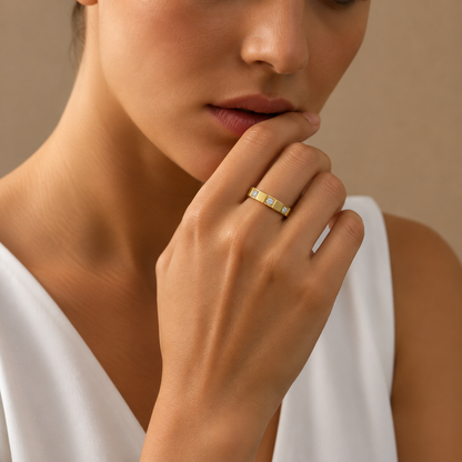 Crystal Block Ring
