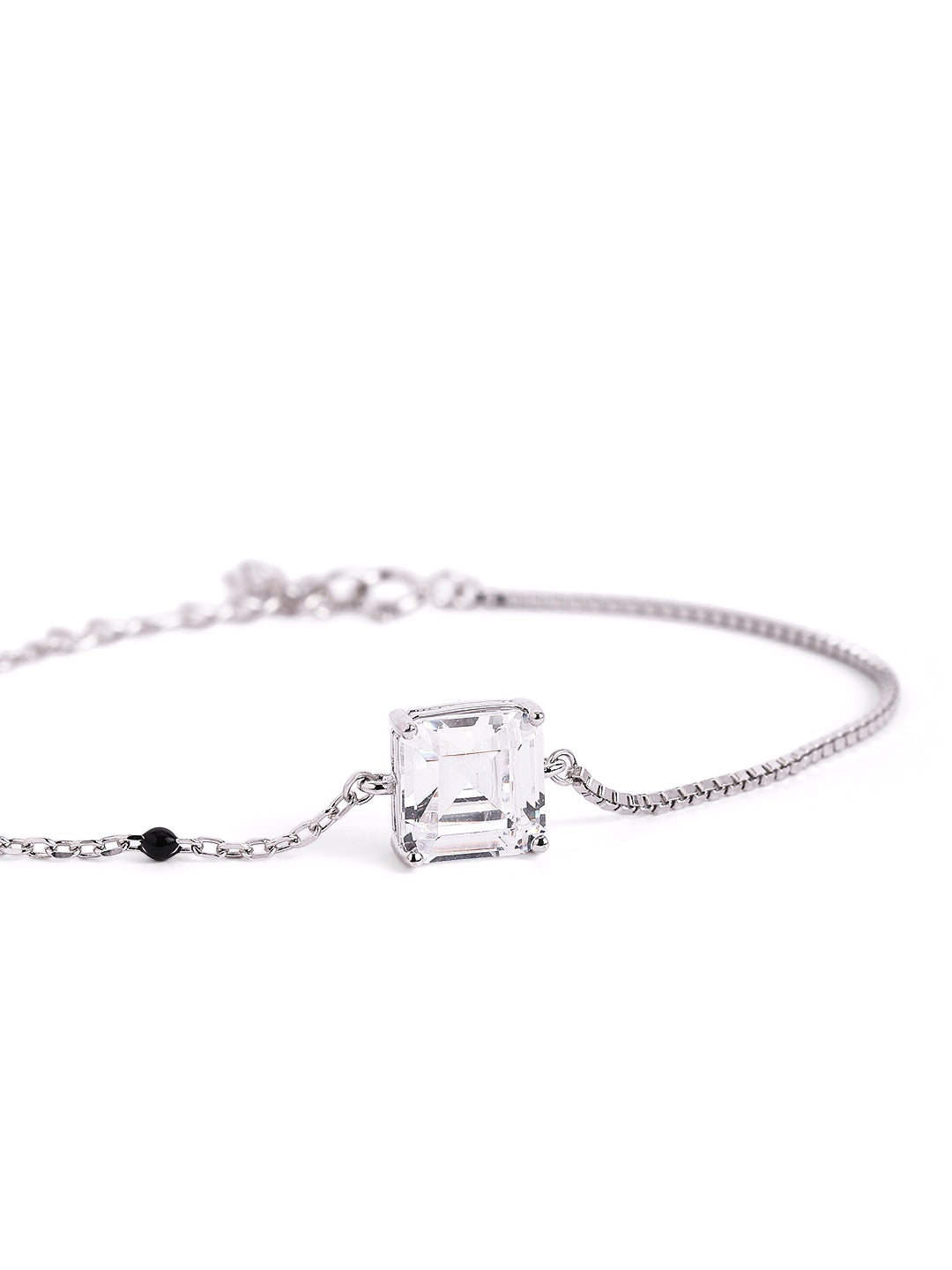 925 sterling silver mangalsutra bracelet with black beaded chain