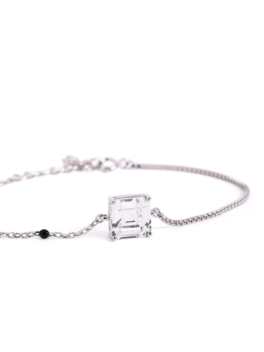 925 sterling silver mangalsutra bracelet with black beaded chain