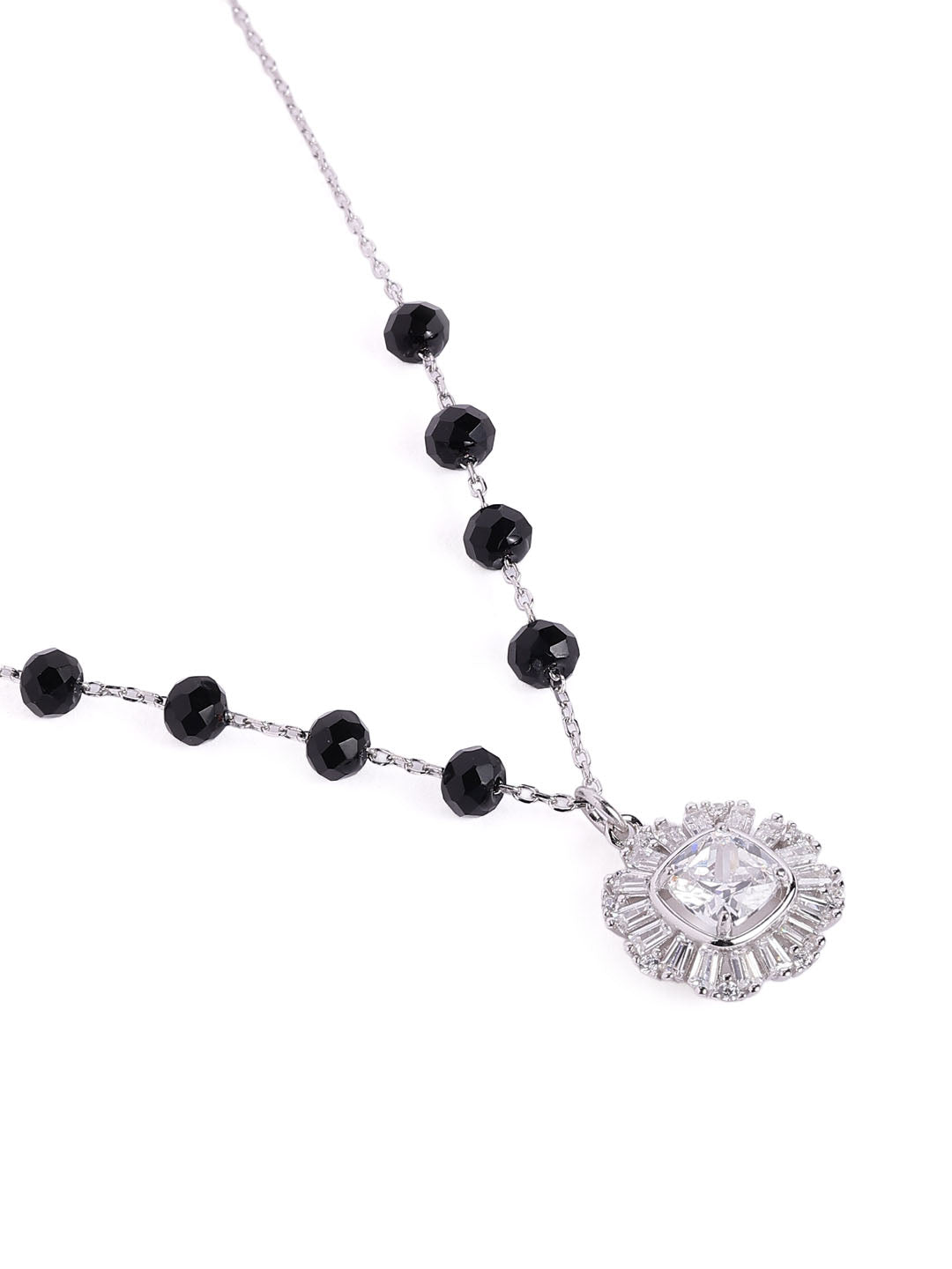 925 sterling silver mangalsutra with black beaded chain