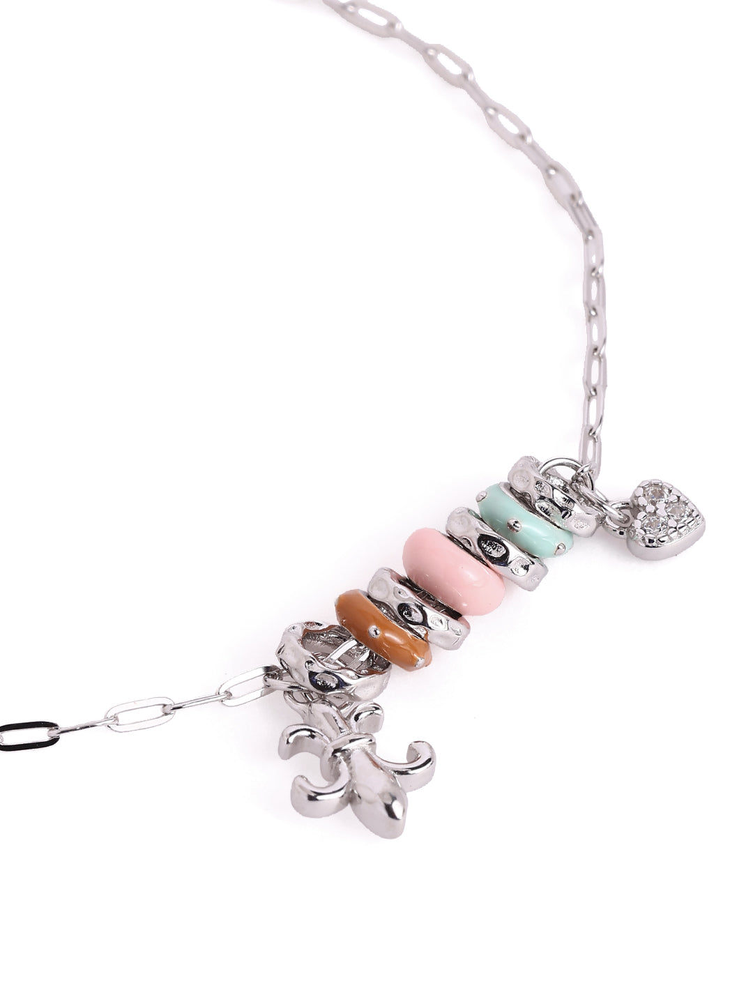 Pastel Candy Bead Charm 925 sterling silver Bracelet
