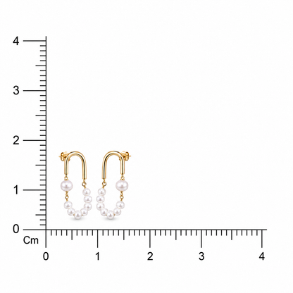 Elegant Gold-Finish Pearl Earrings