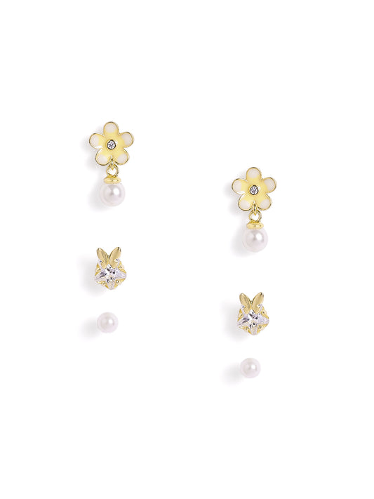 925 sterling silver set of 3 earrings