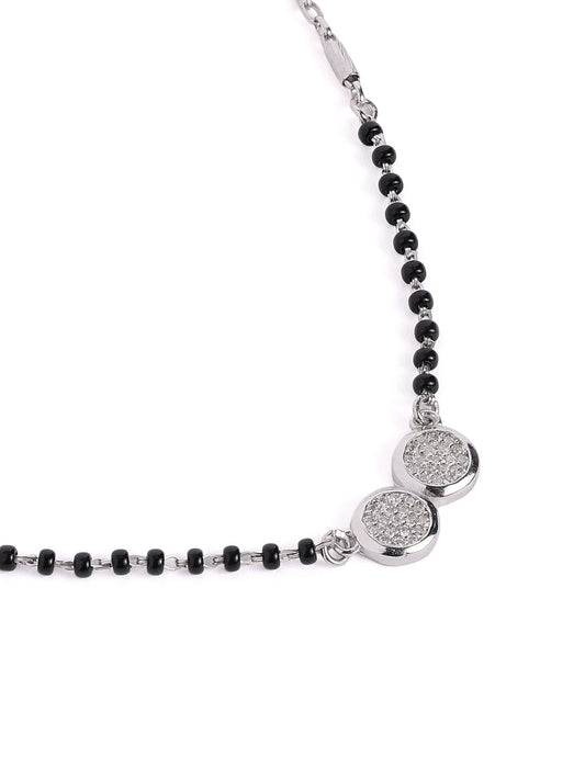 925 sterling silver mangalsutra with black beaded chain
