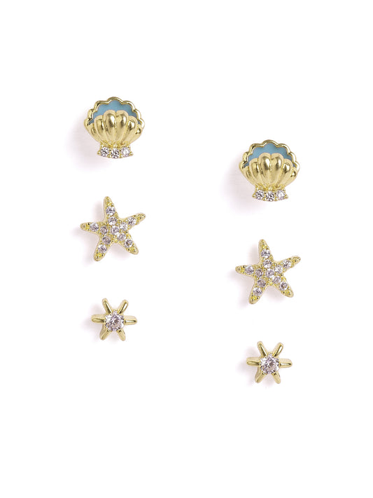 925 sterling silver set of 3 earrings