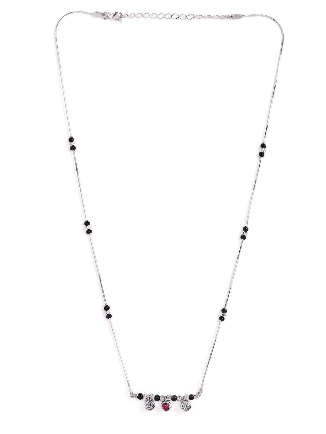 925 sterling silver mangalsutra with black beaded chain