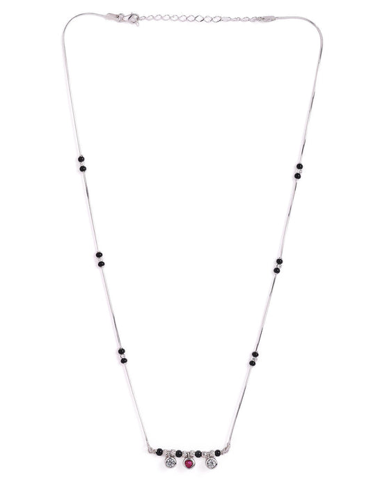 925 sterling silver mangalsutra with black beaded chain