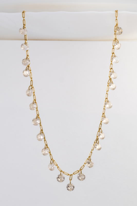 LuxeLink Crystal Charm Necklace