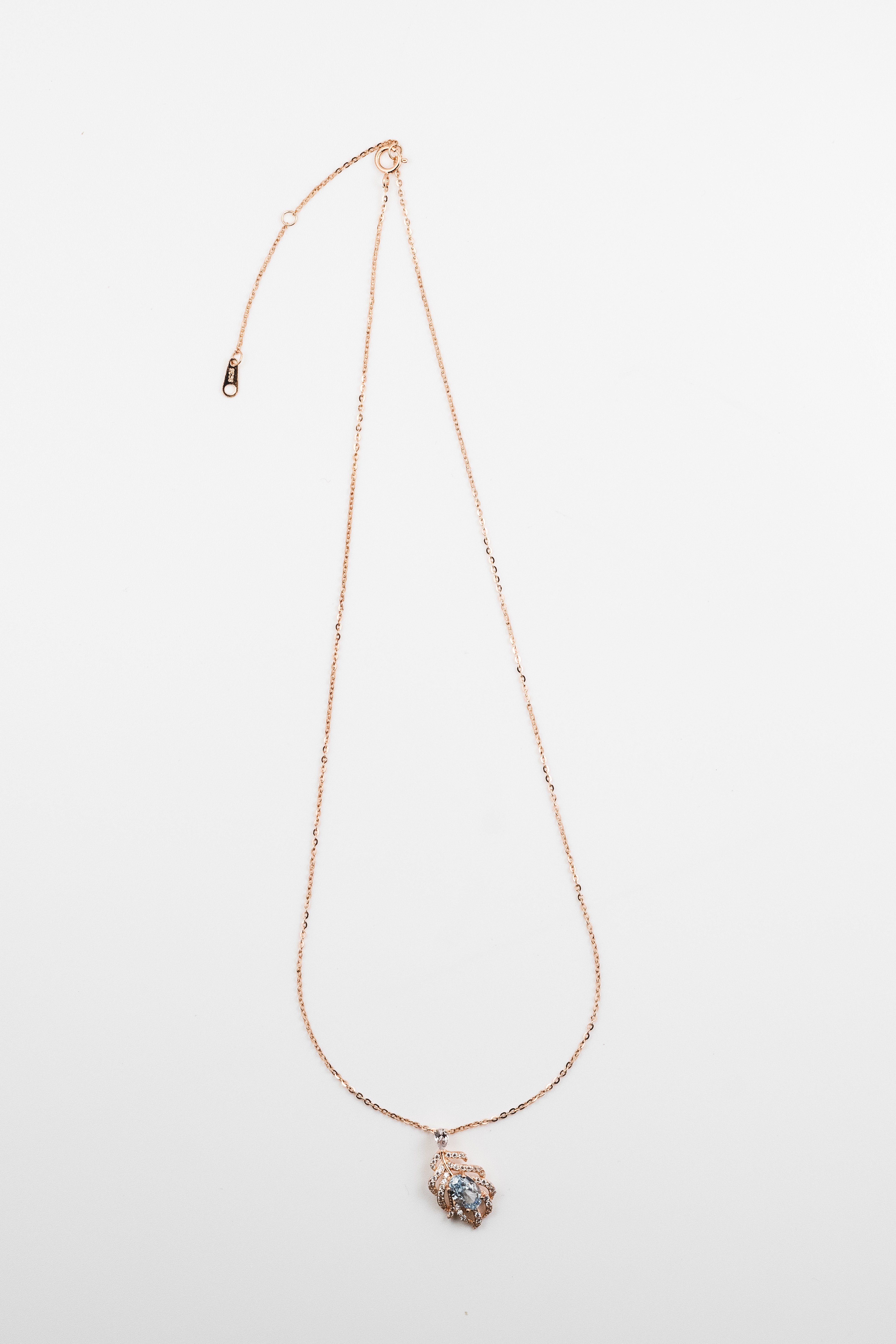 Blue Whisper Leaf Necklace