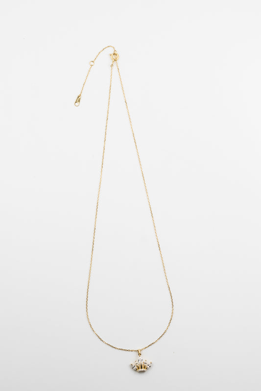 Crown Kiss Gold Pendant Necklace